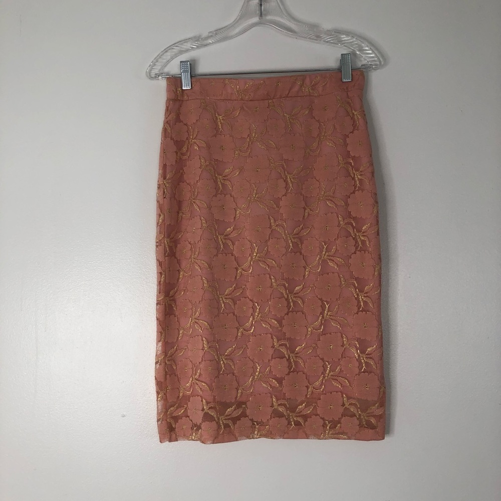 Bohme lace skirt. Peach and gold.